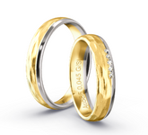 Fischer Trauringe Bicolor mit Diamanten - 38-34584-045/05-34584-045